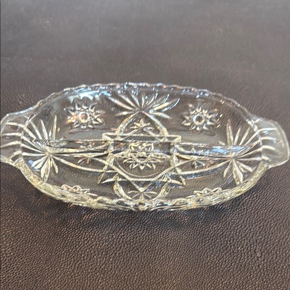 Anchor Hocking Star of David Clear Glass Serving Relish Dish - Picture 1 of 8